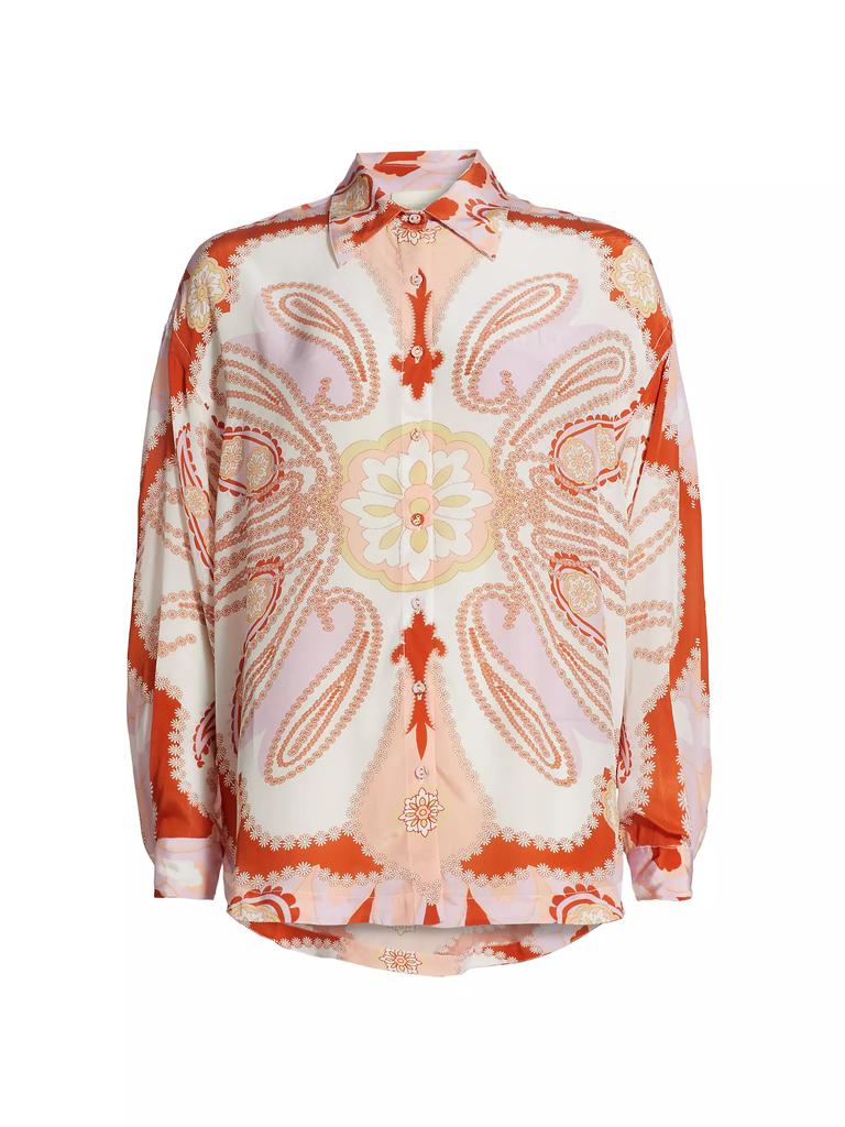 Carolina K Boyfriend Abstract Crêpe de Chine Shirt