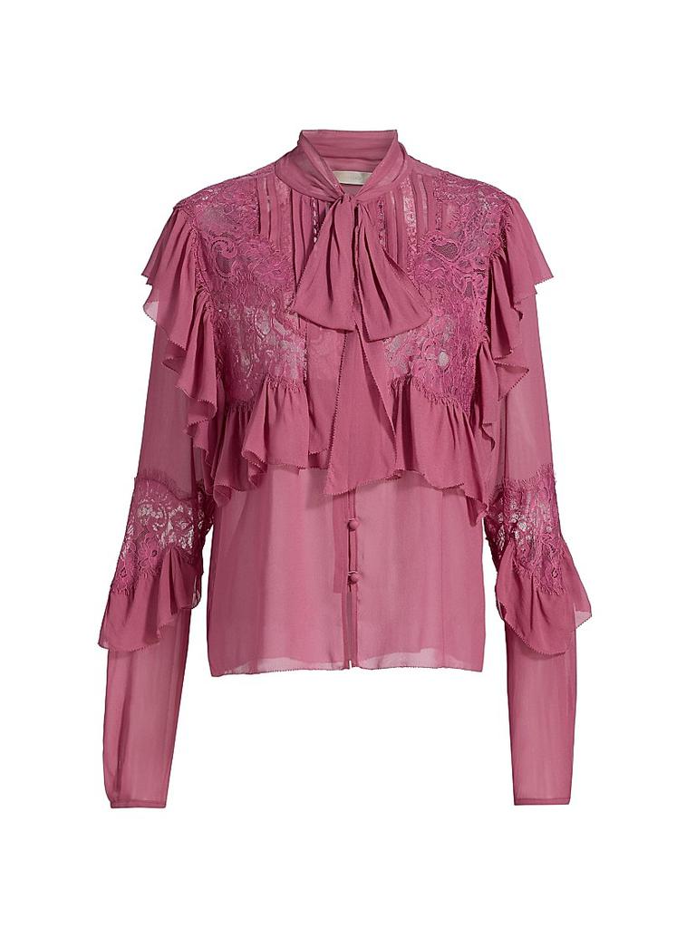 LOVESHACKFANCY Farah Ruffled Chiffon Top