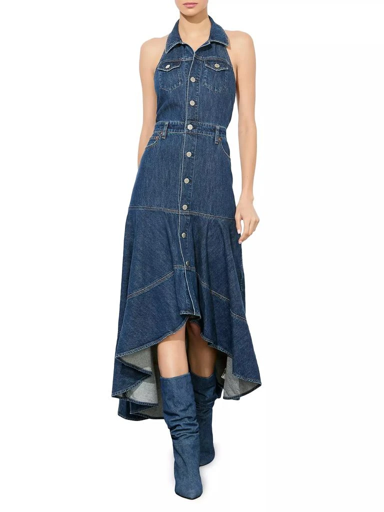 Alice + Olivia Juana High-Low Denim Maxi Dress 3