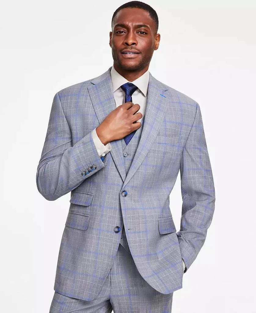 Tayion Collection Men's Classic-Fit Plaid Suit Jacket 1