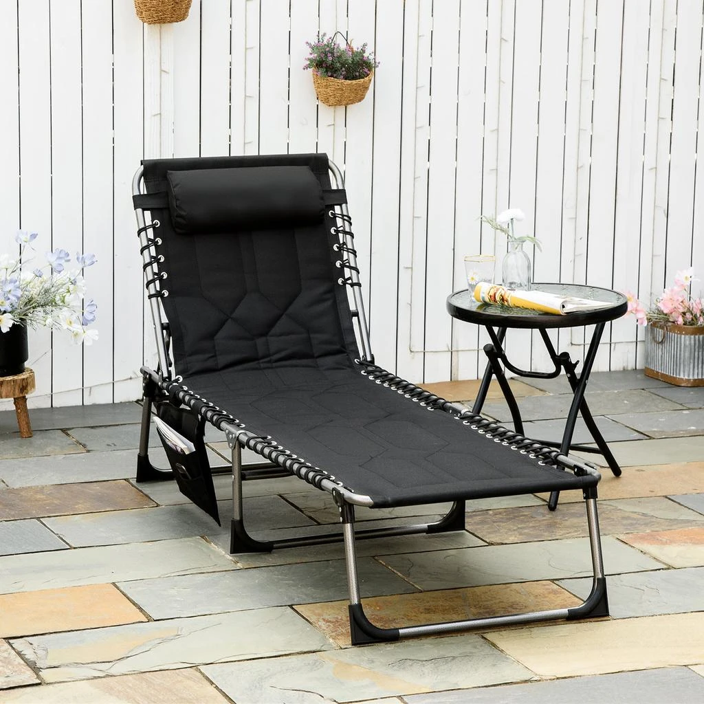 Hivvago Adjustable Outdoor Chaise Lounge Chair with Headrest 2