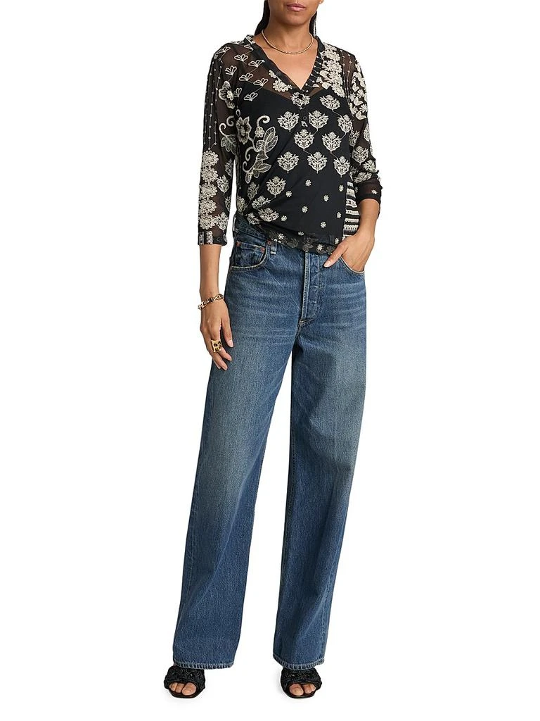 Johnny Was Wilma Printed Mesh Top 2