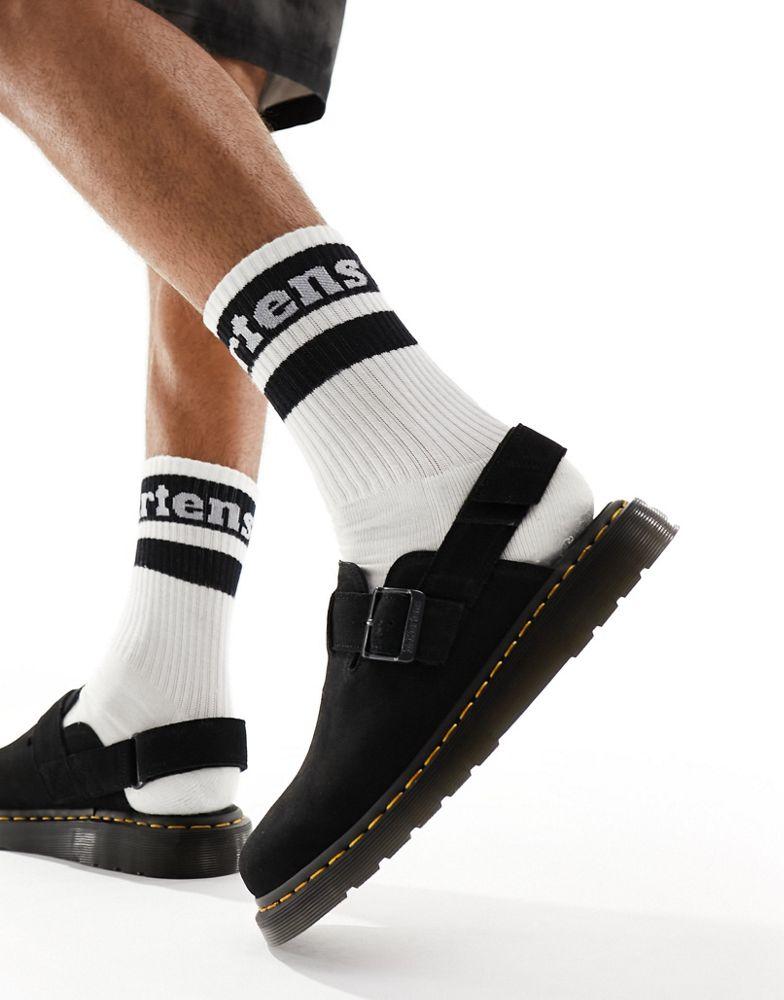 Dr.Martens Jorge II 黒白30cm ￼ Dr. Martens Dr Martens unisex Jorge II mules in black suede