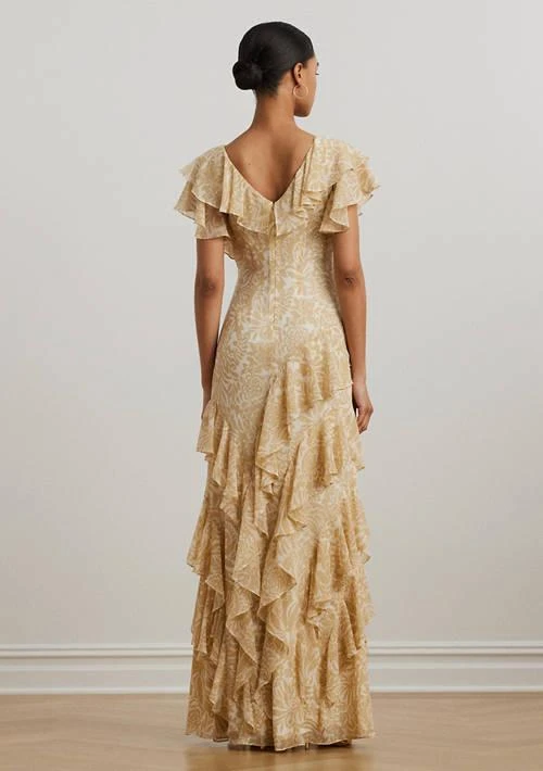Ralph Lauren Ralph Lauren Floral Ruffle Trim Georgette Gown 2