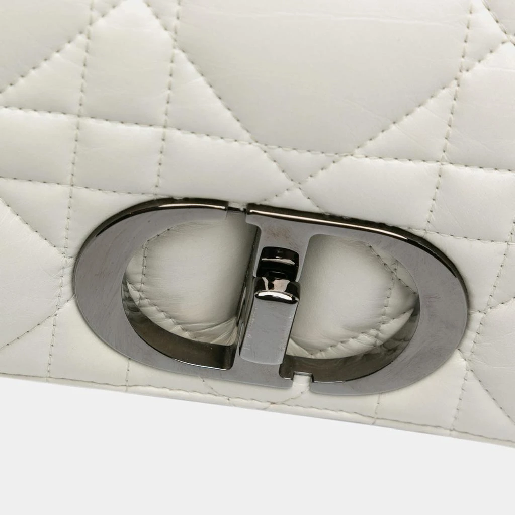 Dior Dior White Small Lambskin Macrocannage Caro Bag 4