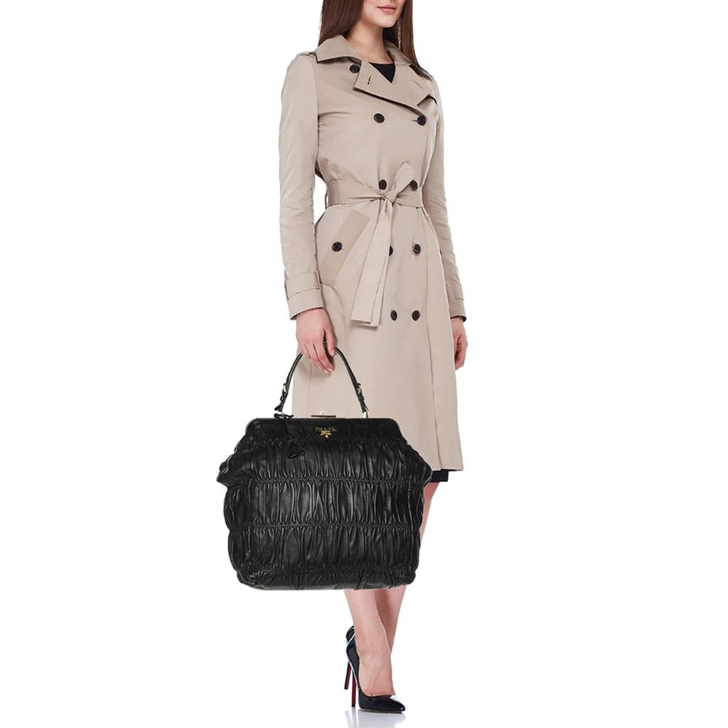 Prada Prada Black Matelasse Leather Top Handle Bag 2