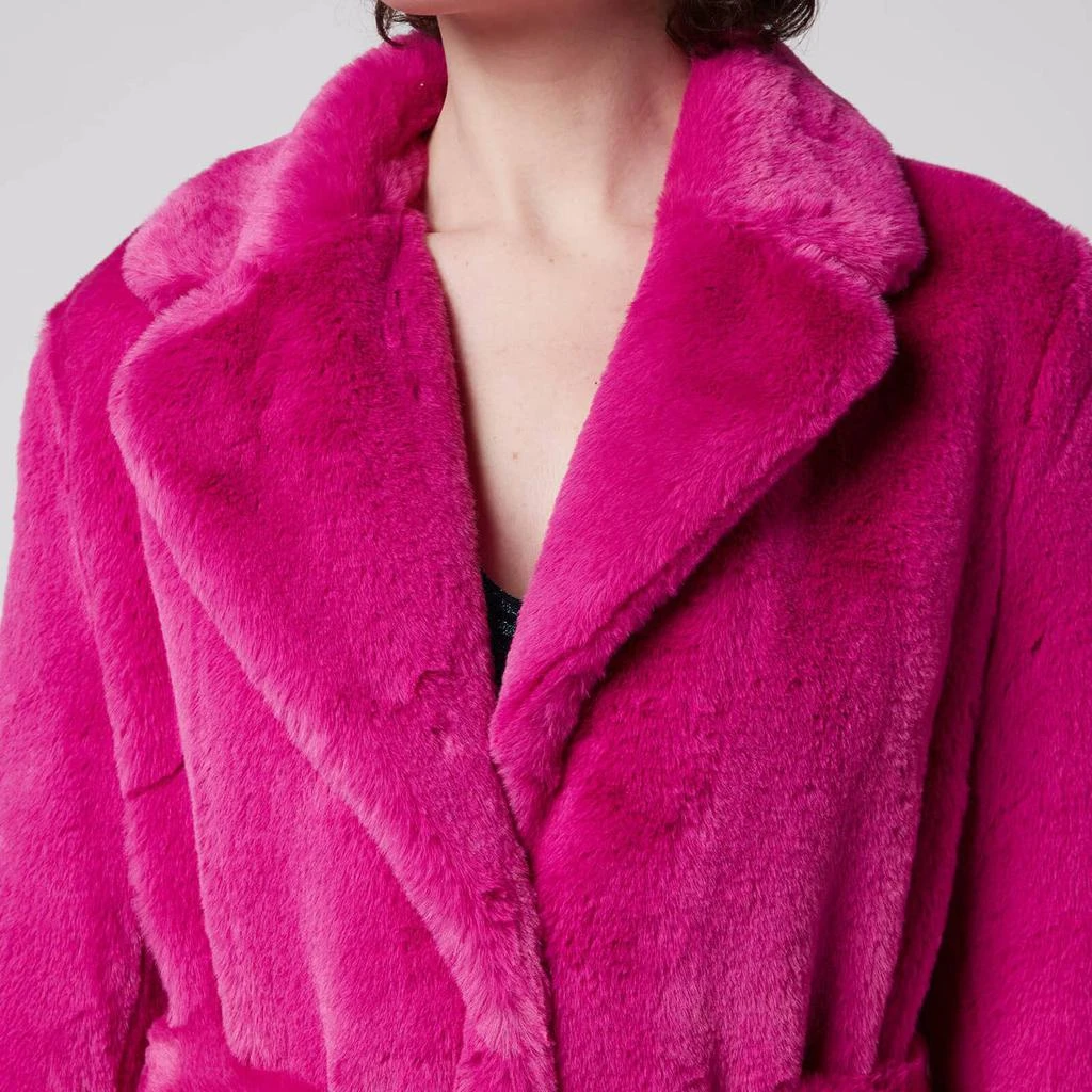 Stand Studio Stand Studio Women's Faux Fur Koba Juliet Long Coat - Hot Pink 4