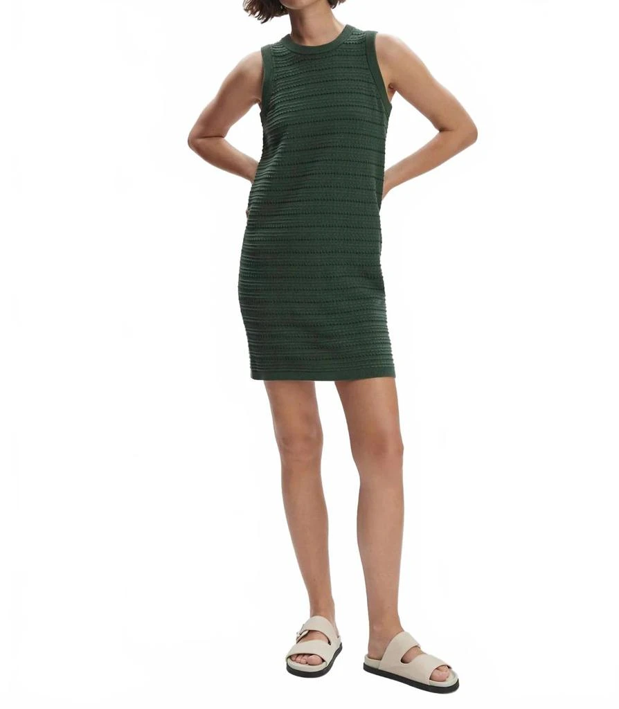 Varley Mindy Contrast Stitch Knit Dress- Cilantro S Varley Mindy Contrast Stitch Knit Dress- Cilantro S