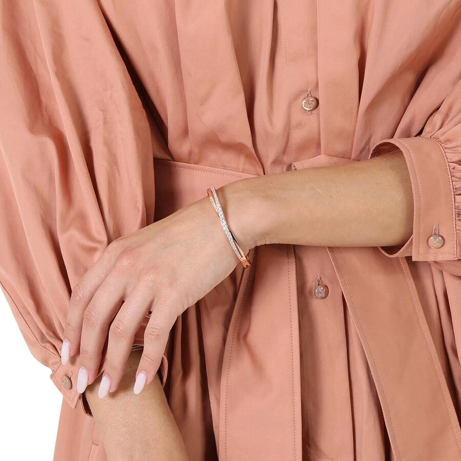 Swarovski Twist Bracelet White Rose Gold Tone Plated 2