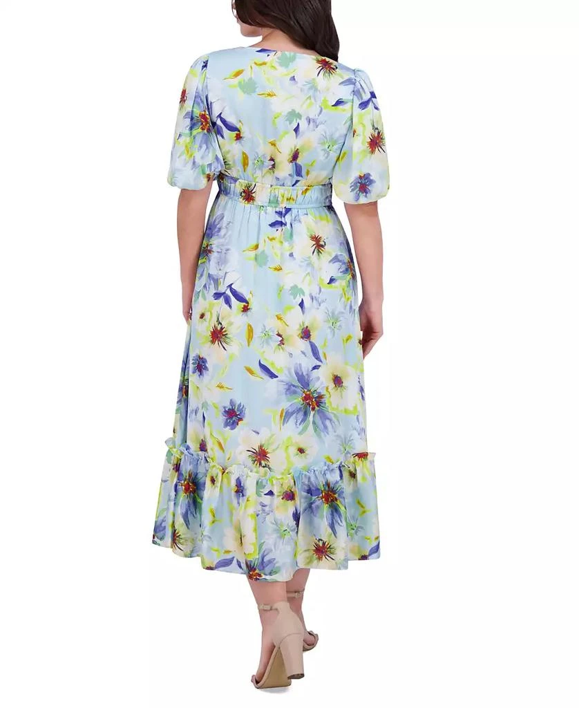 Kensie Women's Floral-Print Puff-Sleeve Maxi Dress 4