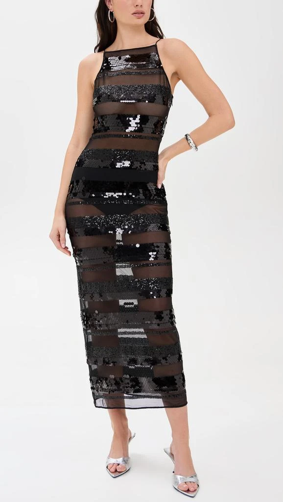 OSEREE Sequins Stripe Long Dress 1