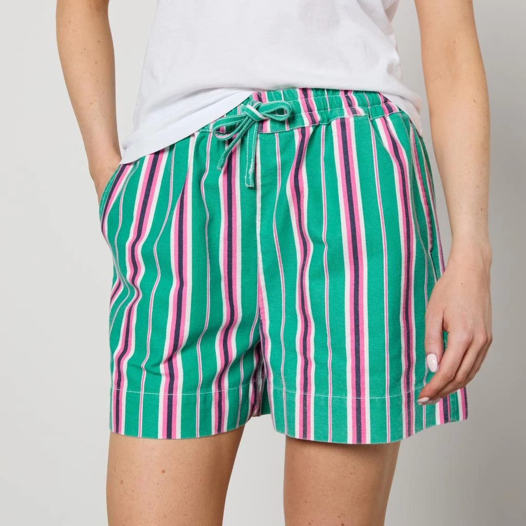 Damson Madder Rafe Striped Organic Cotton-Twill Shorts 1