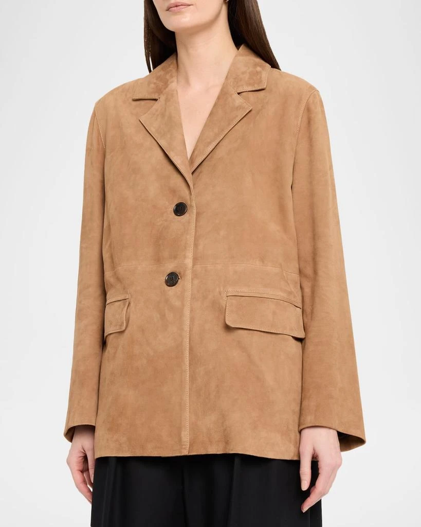 Arma Jolie Single-Breasted Goatskin Suede Blazer 4