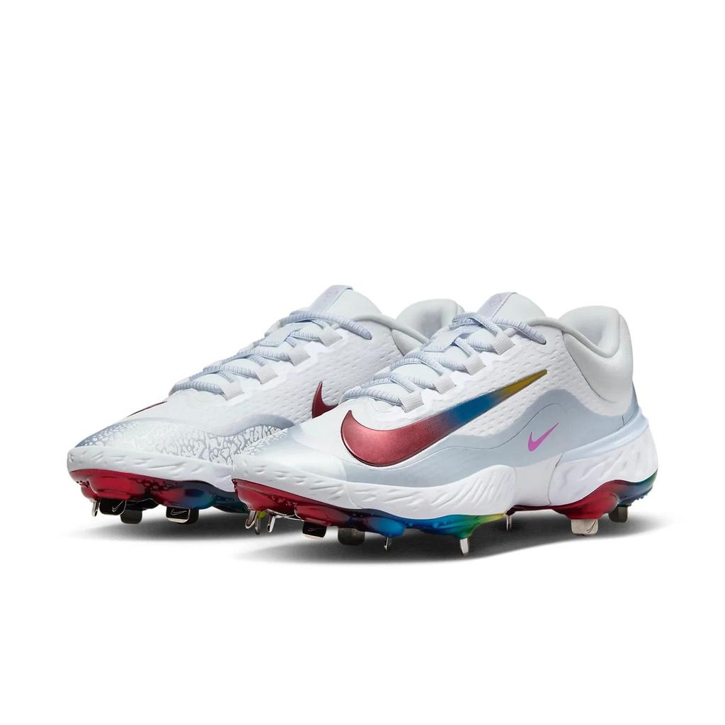 NIKE Alpha Huarache Elite 4 Low FD2745-106 Men's Rainbow Baseball Cleats ACAD337