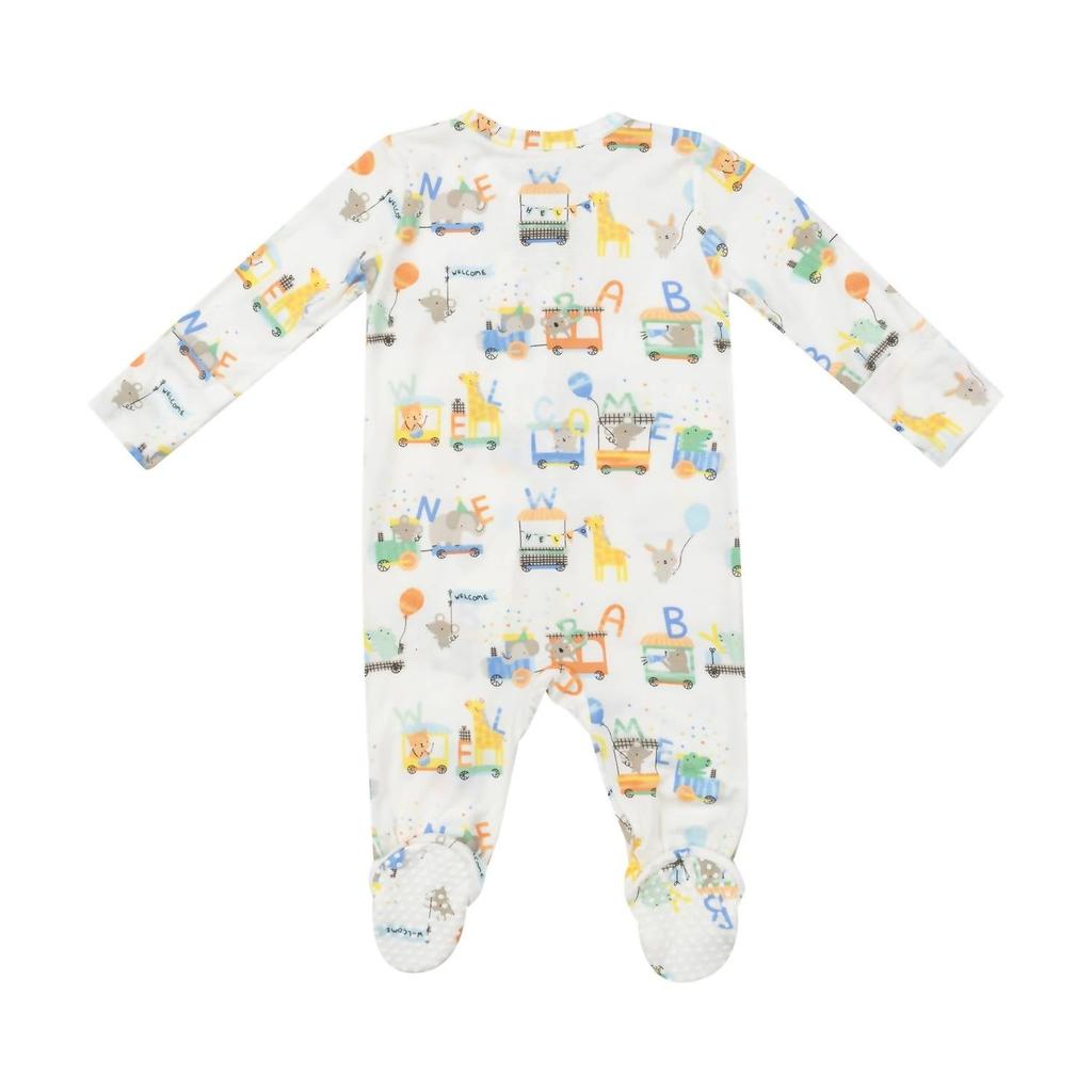 Angel Dear Baby's Zipper Footie In Animal Train