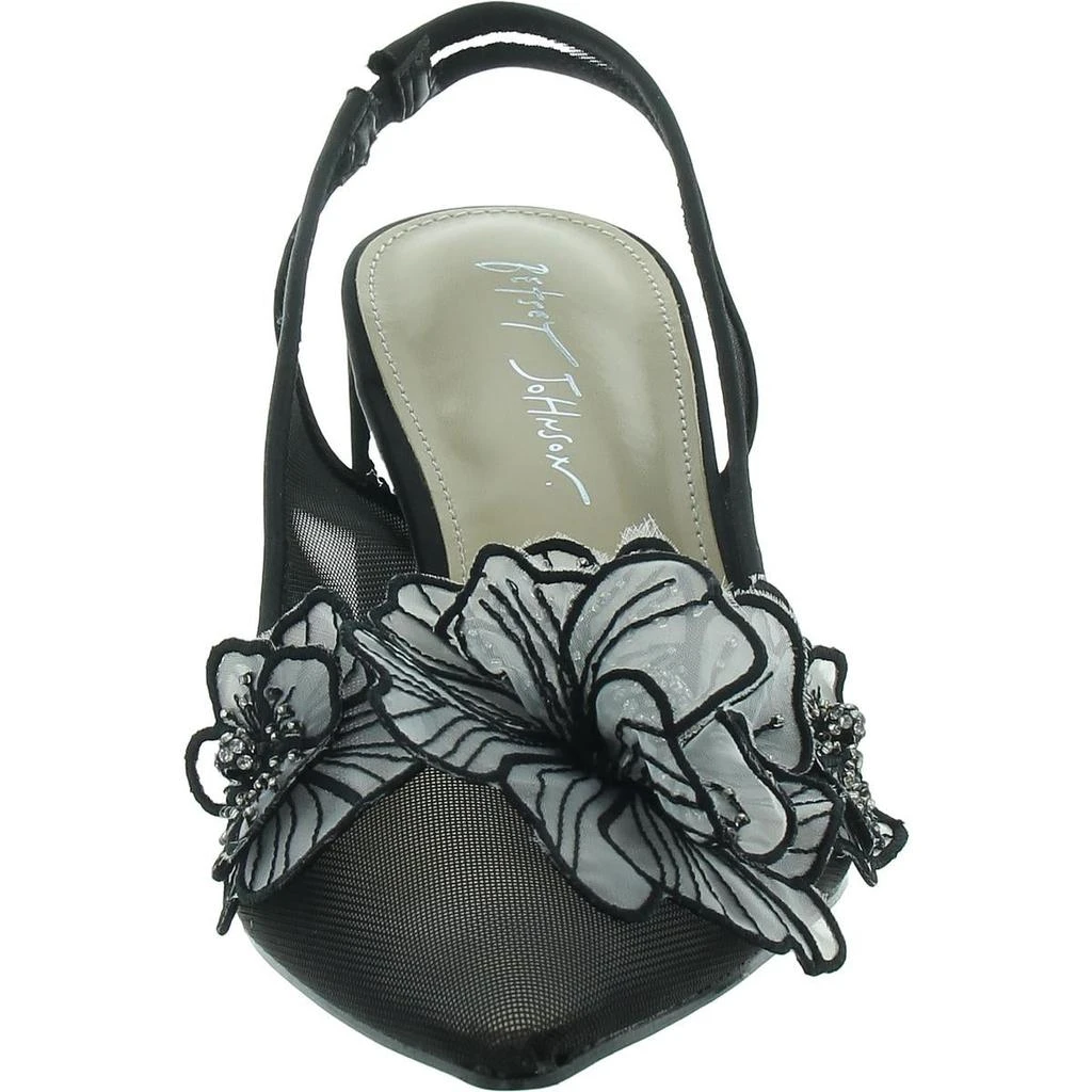 Betsey Johnson Petra Womens Pointed Toe Floral Slingback Heels 3
