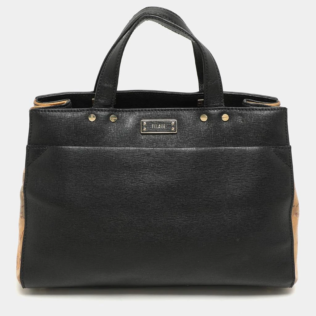Alviero Martini Alviero Martini 1A Classe Black Coated Canvas and Leather Satchel 1