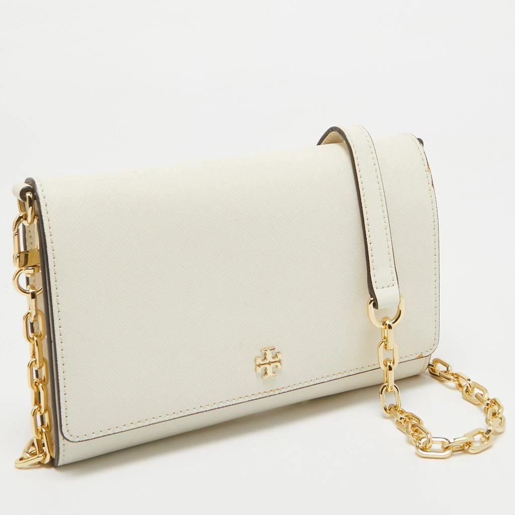 Tory Burch White Leather Emerson Wallet On Chain 2