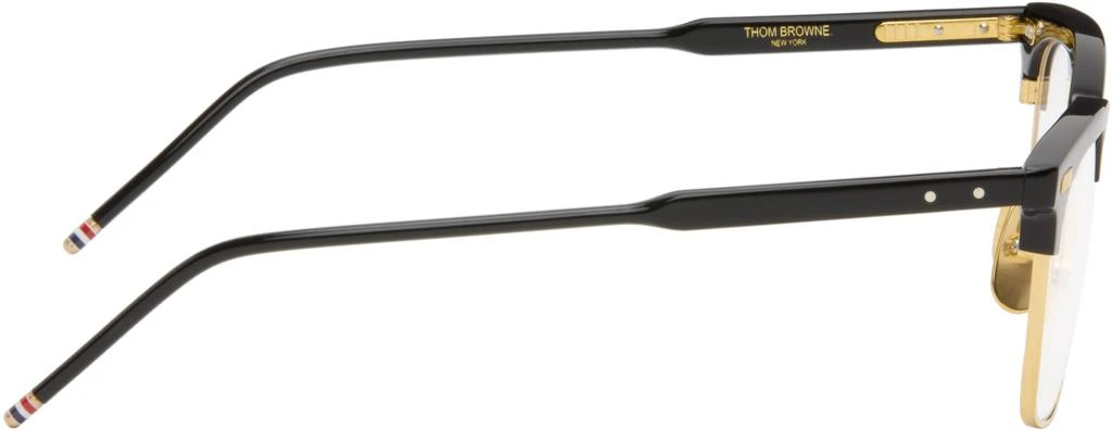 Thom Browne Gold 
Black Acetate and Titanium Glasses 2