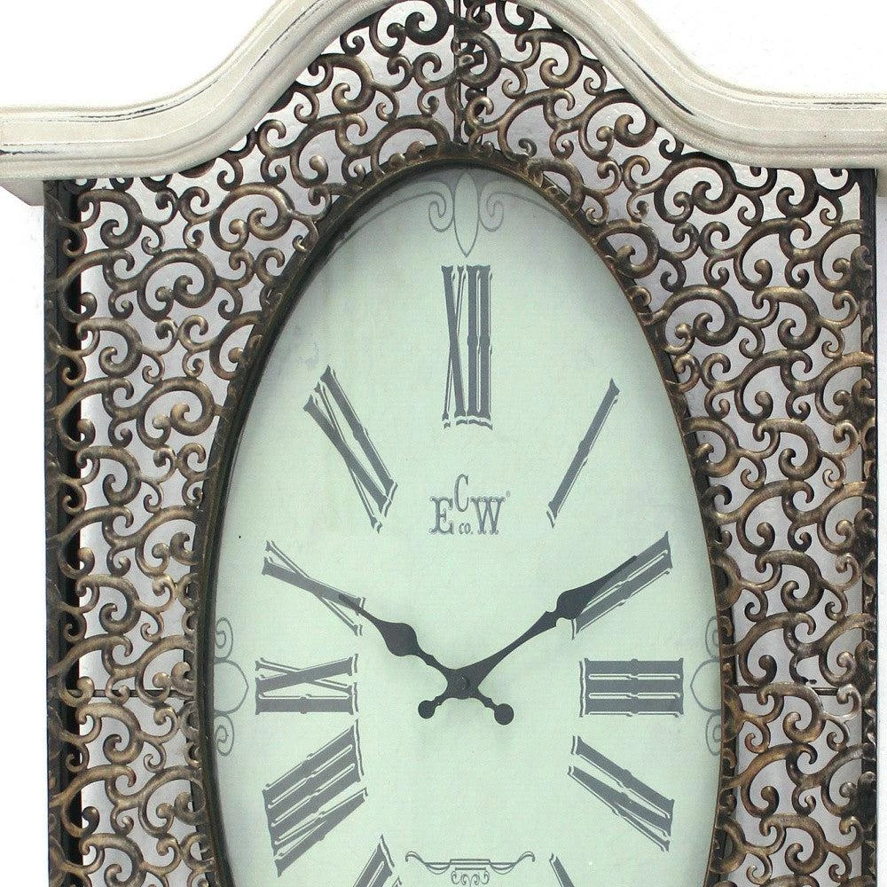 Homezia 20" Novelty White Glass Analog Wall Clock 2