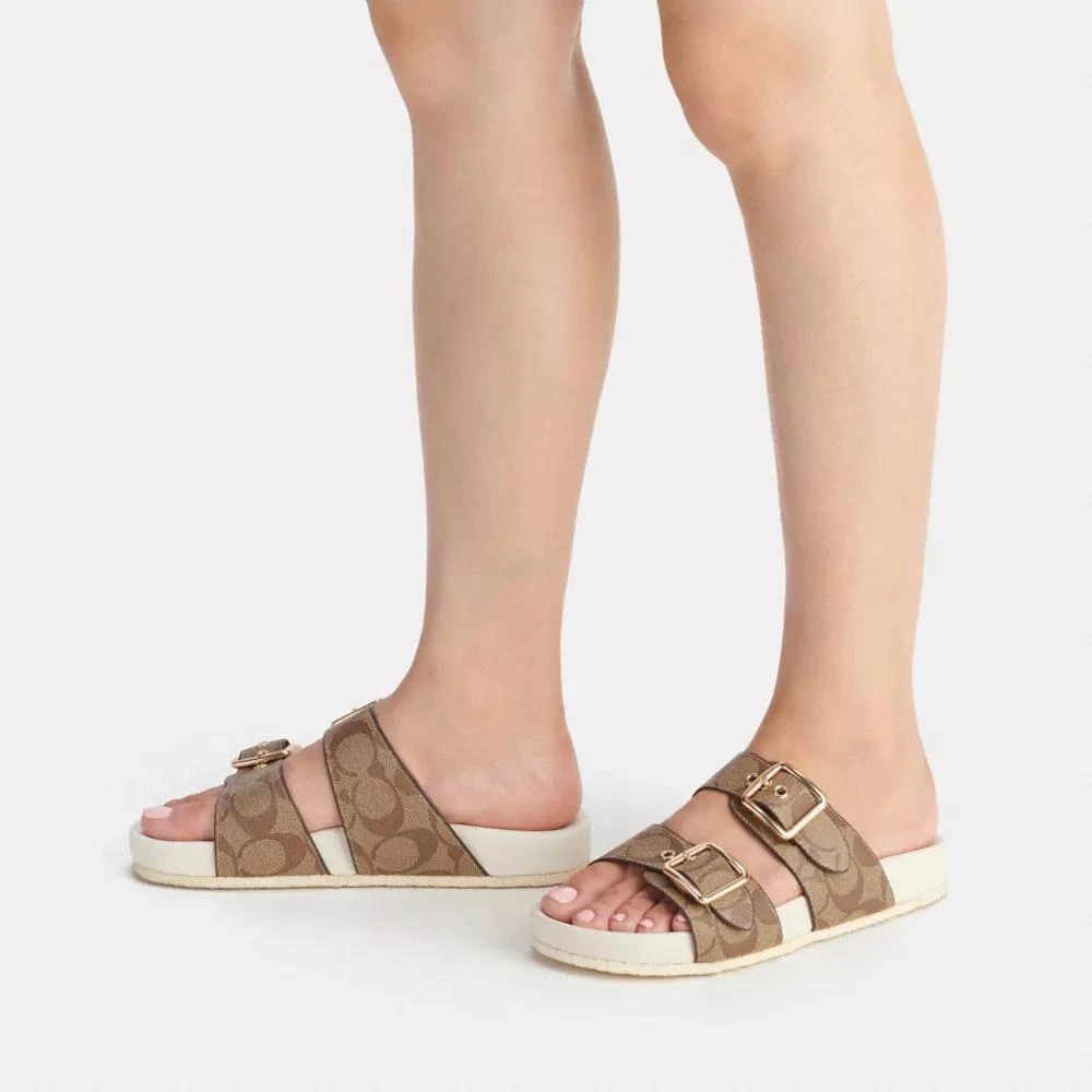 Coach Allanah Sandal In Signature Canvas 5