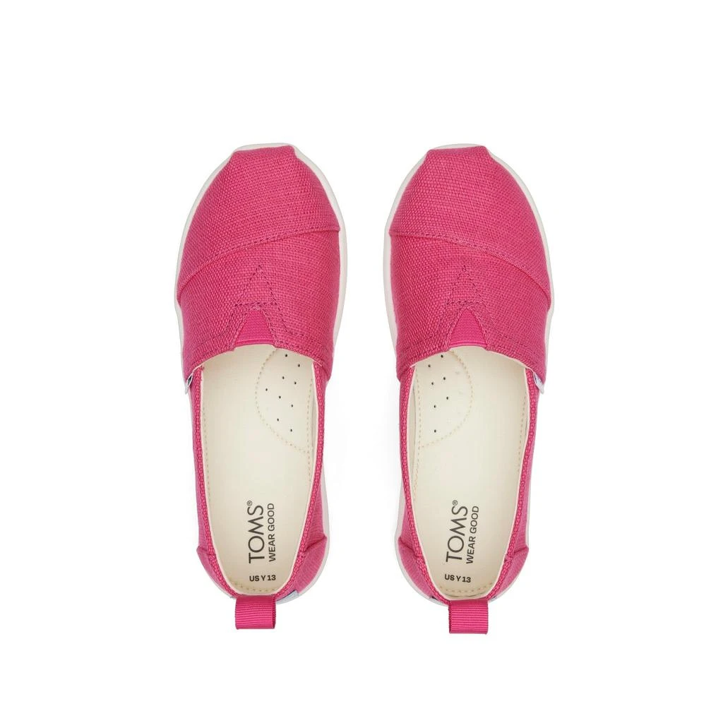 TOMS Shoes Youth Alpargata Pink Heritage Canvas Kids Shoe 5