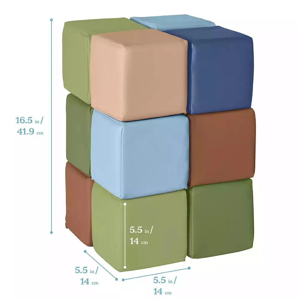 ECR4Kids SoftZone Patchwork Toddler Blocks, Assorted, 12-Piece 2