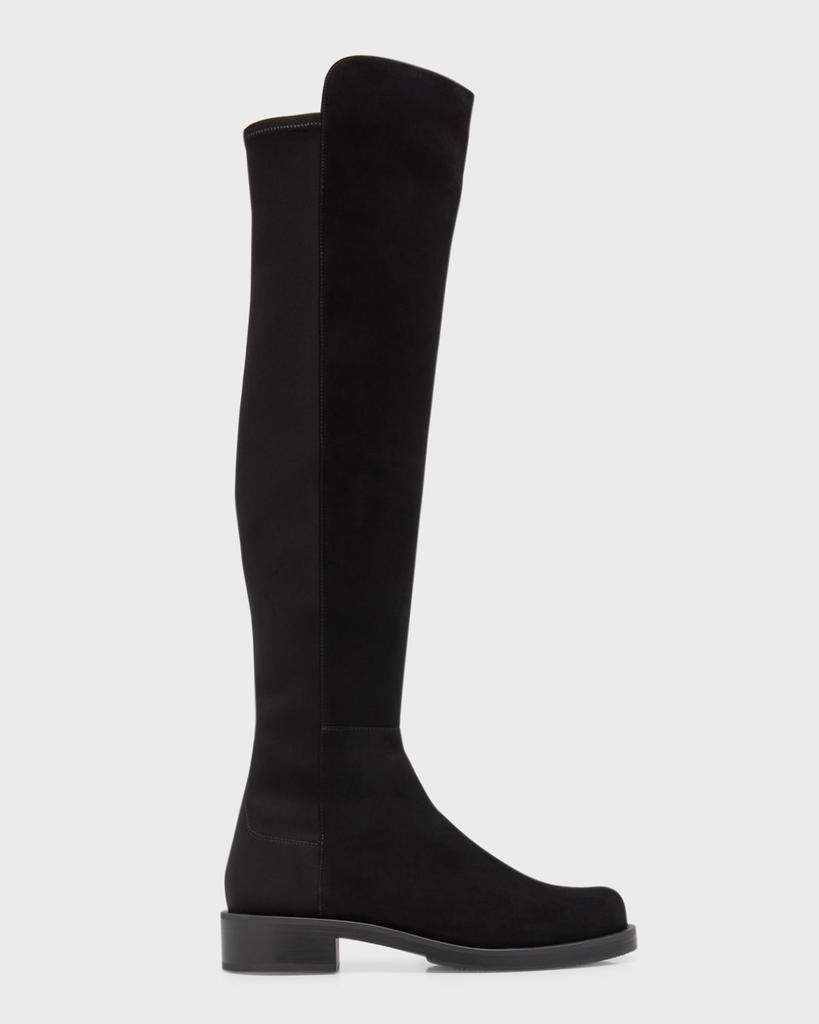 Stuart Weitzman Bold Suede Moto Over-The-Knee Boots