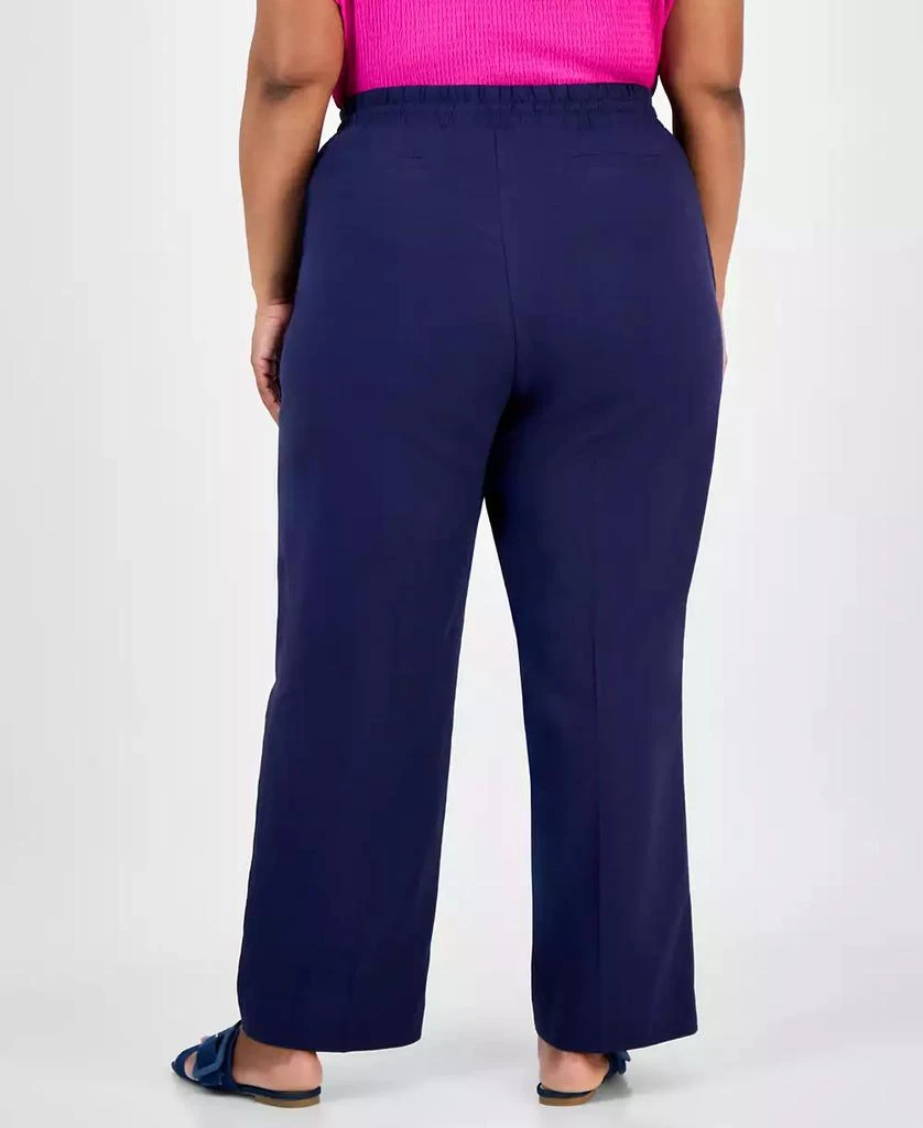 JONES NEW YORK Plus Size Linen-Blend Drawstring Pants 4