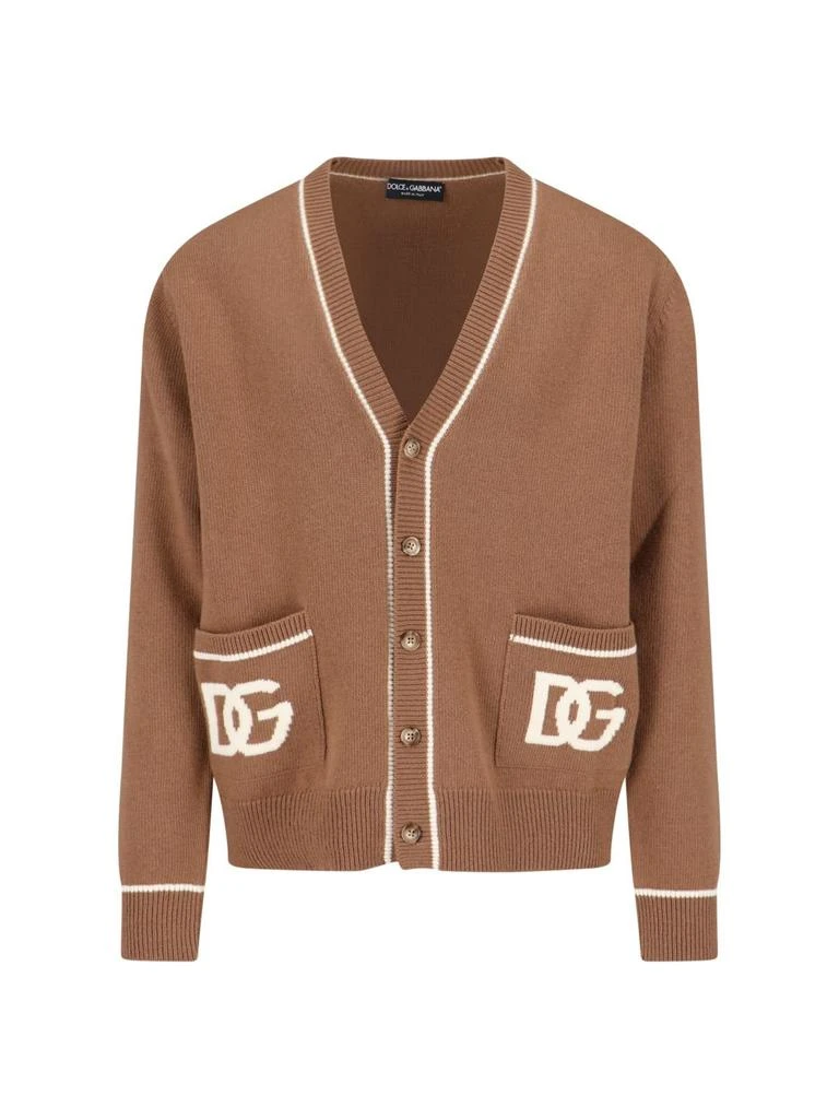 Dolce 
Gabbana Dolce 
Gabbana Logo Intarsia V-Neck Cardigan 1