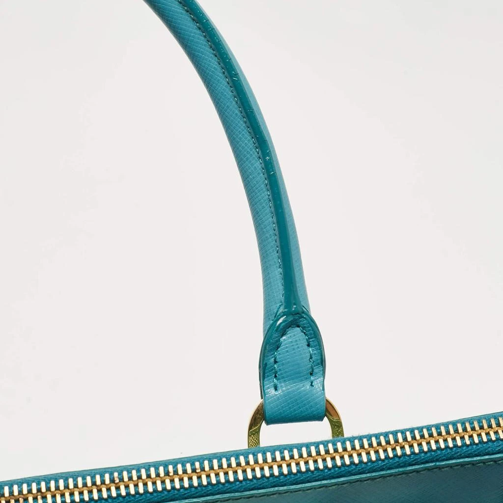 Prada Prada Turquoise Saffiano Leather Medium Double Zip Tote 9