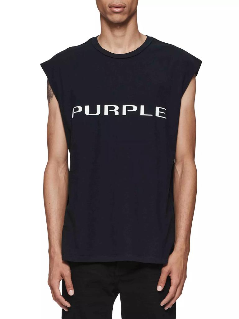 Purple Brand Logo Cotton Tank Top