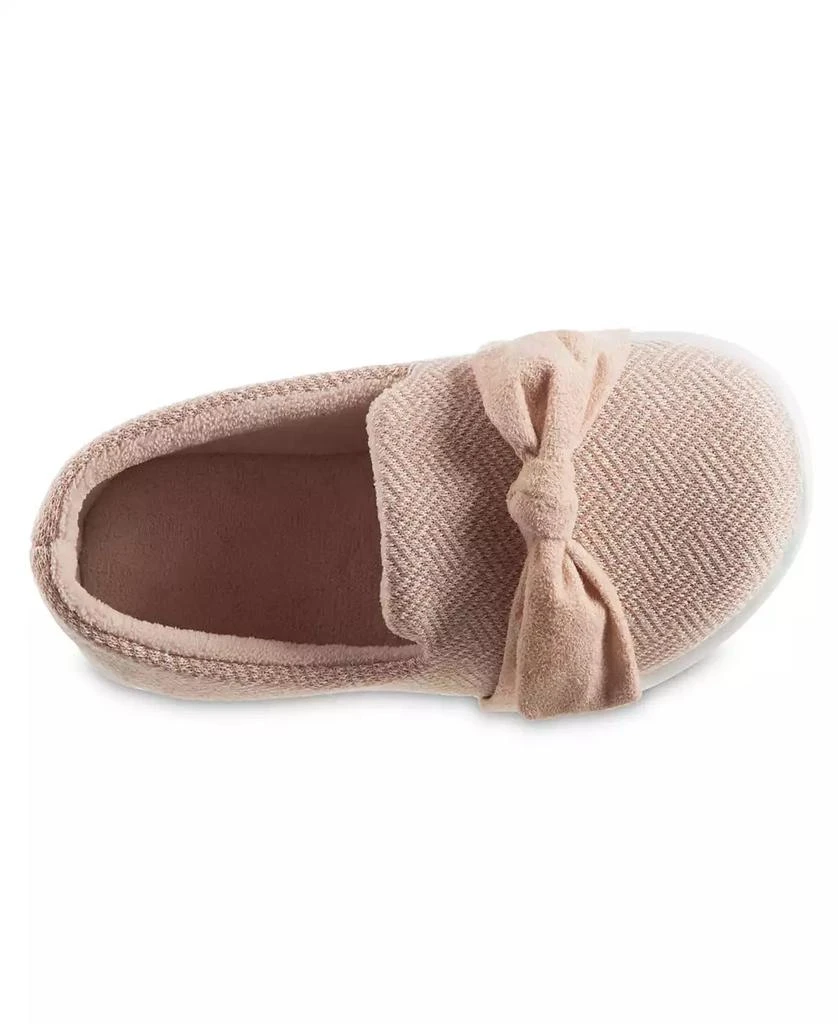 Isotoner Signature Women's Indoor/Outdoor Zenz Hatch Knit Closed-Back with Tie Slip-Ons 4