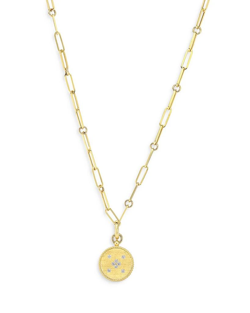 Roberto Coin 18K Yellow Gold Venetian Princess Diamond Medallion Lariat Necklace, 19" 1