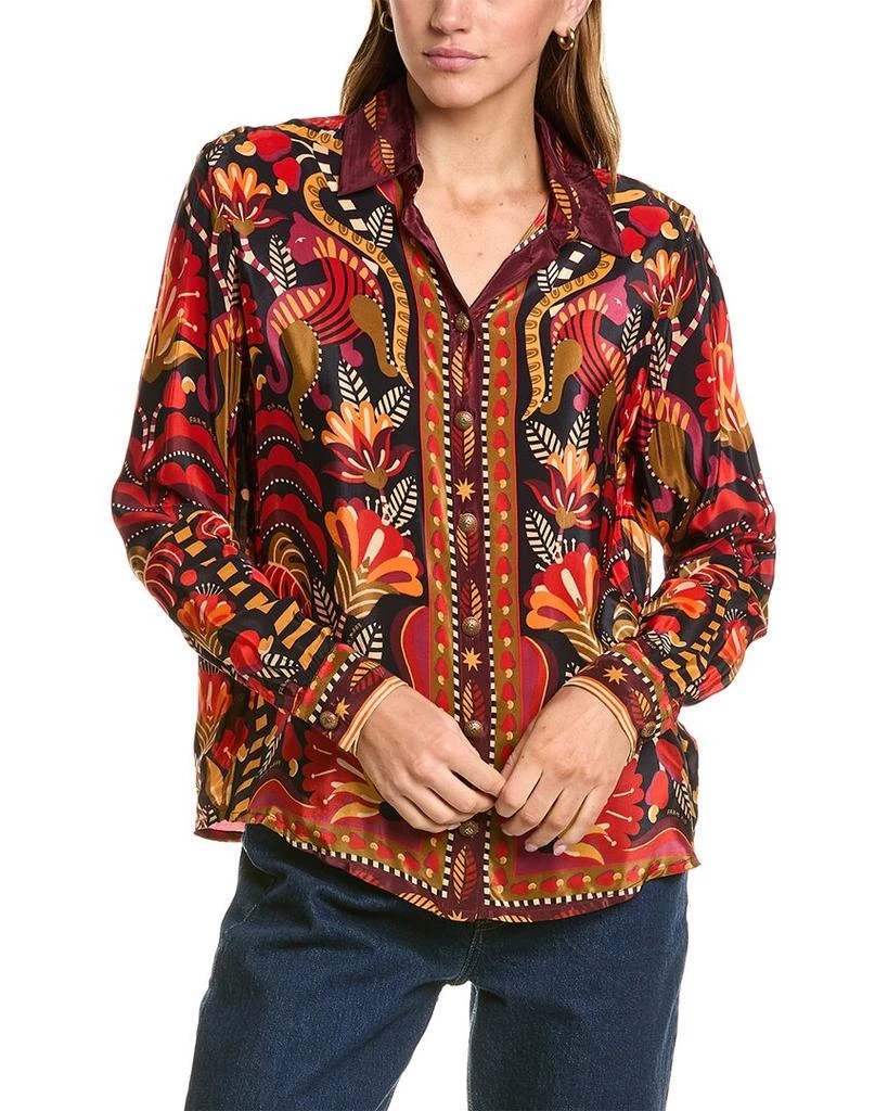 Farm Rio Nature Beauty Scarf Shirt 1