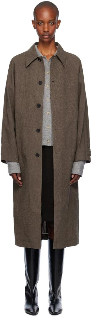UMBER POSTPAST Brown Salt Dyed Cotton Long Coat 1