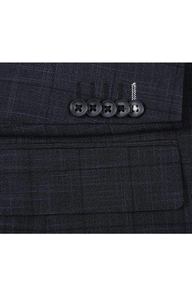 English Laundry Plaid Trim Fit Notch Lapel Two-Piece Suit 8