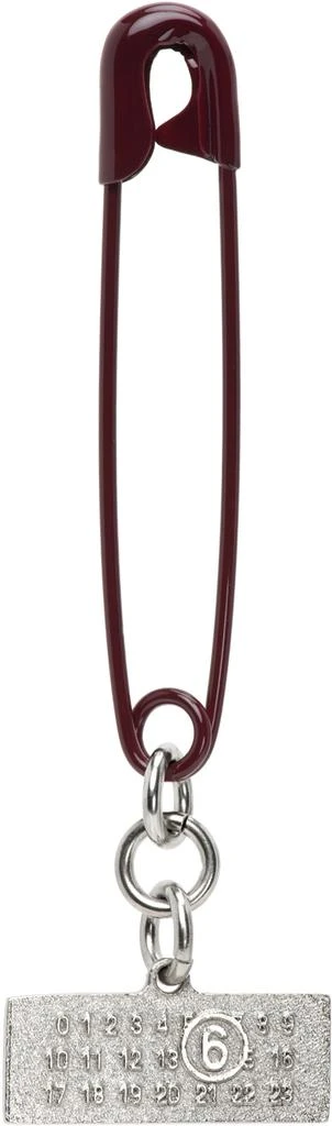 MM6 Burgundy Safety-Pin Single Earring 1
