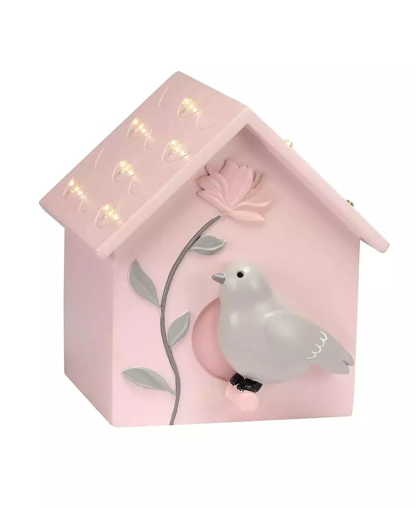 Lambs 
Ivy Petals Pink/Gray Birdhouse Table Top Night Light LED Lamp