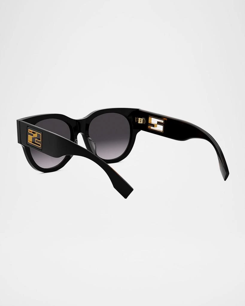 Fendi Baguette Logo Round Acetate & Nylon Sunglasses 2