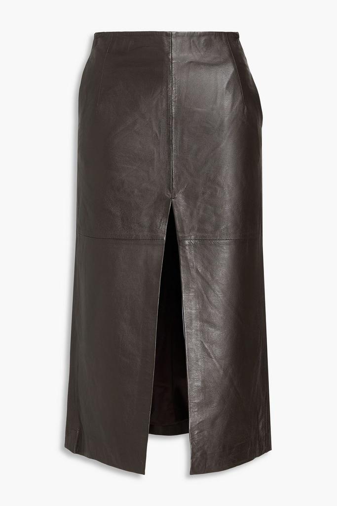 Muubaa Mallory leather midi skirt