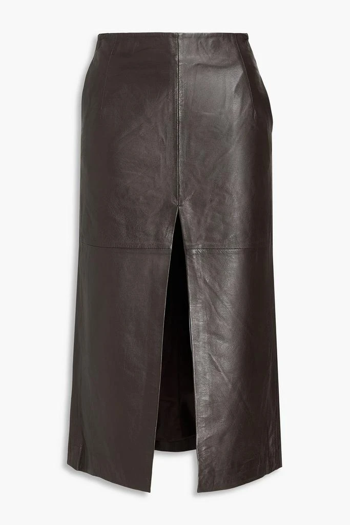 MUUBAA Mallory leather midi skirt 1