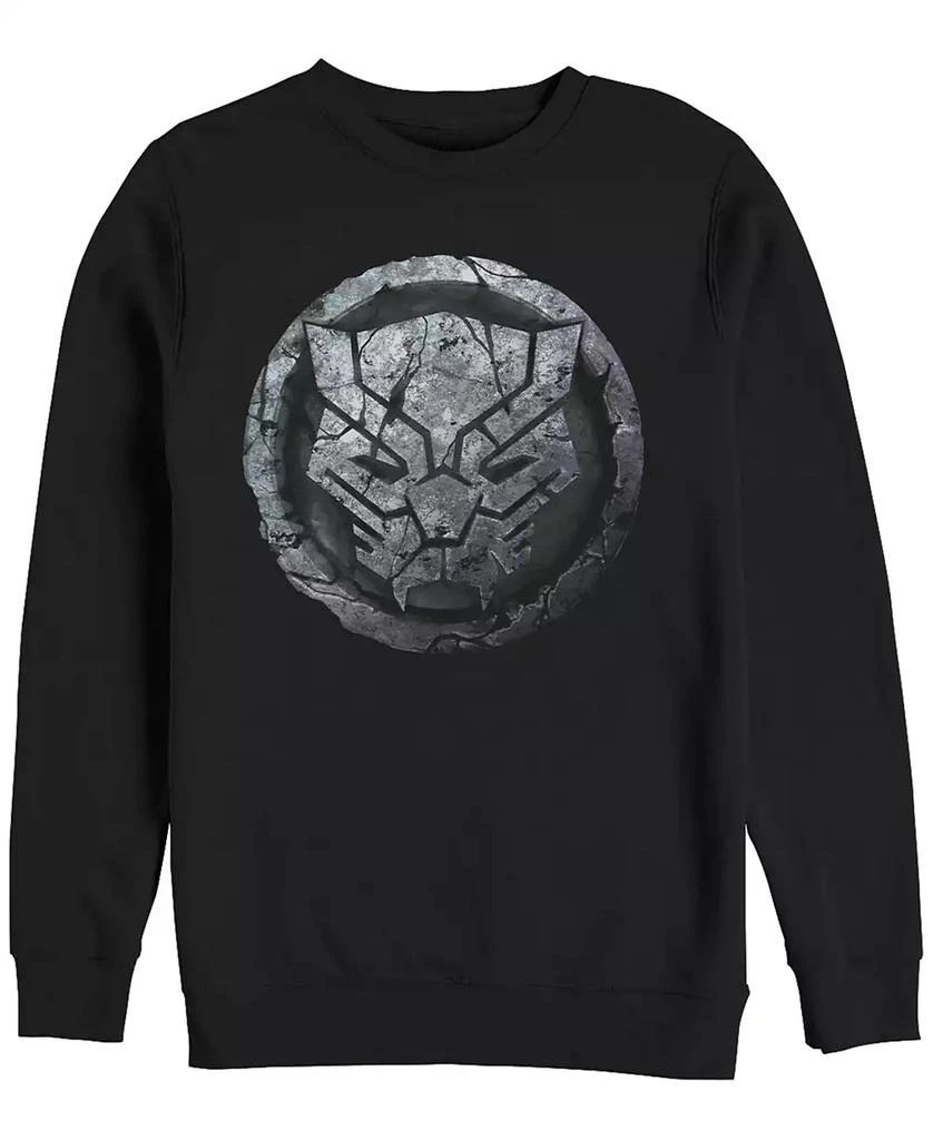 Marvel Marvel Men
s Black Panther Stone Cat Face Logo, Crewneck Fleece 1