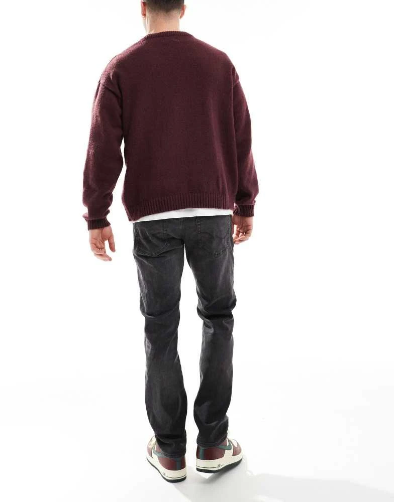 Jack & Jones Jack & Jones Mike tapered jeans in dark grey wash 2