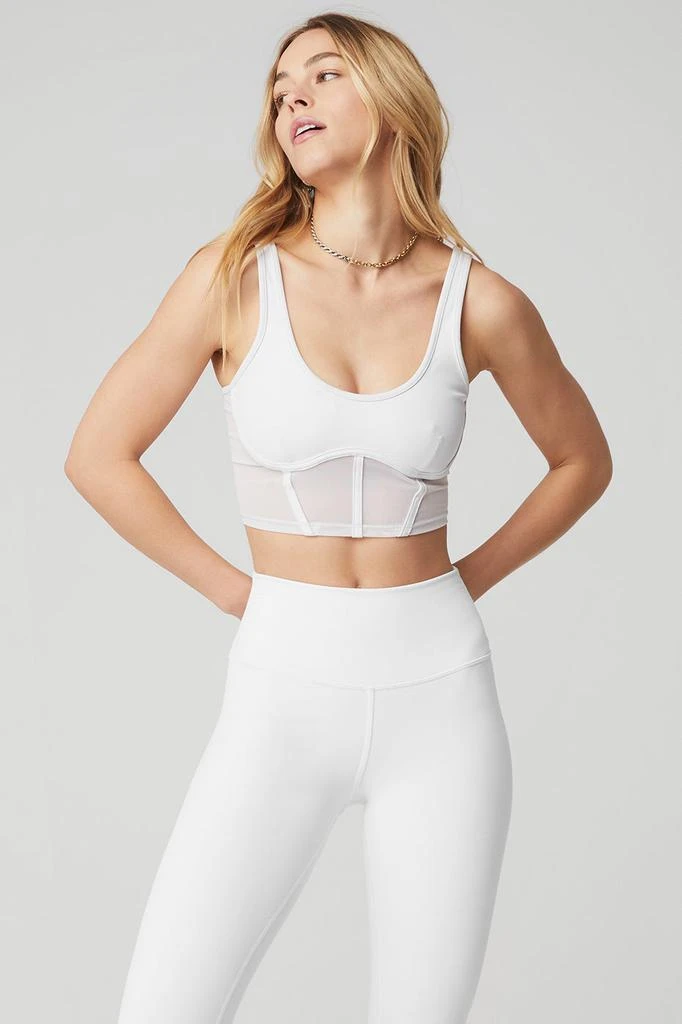 Alo Airbrush Mesh Corset Tank - White 1