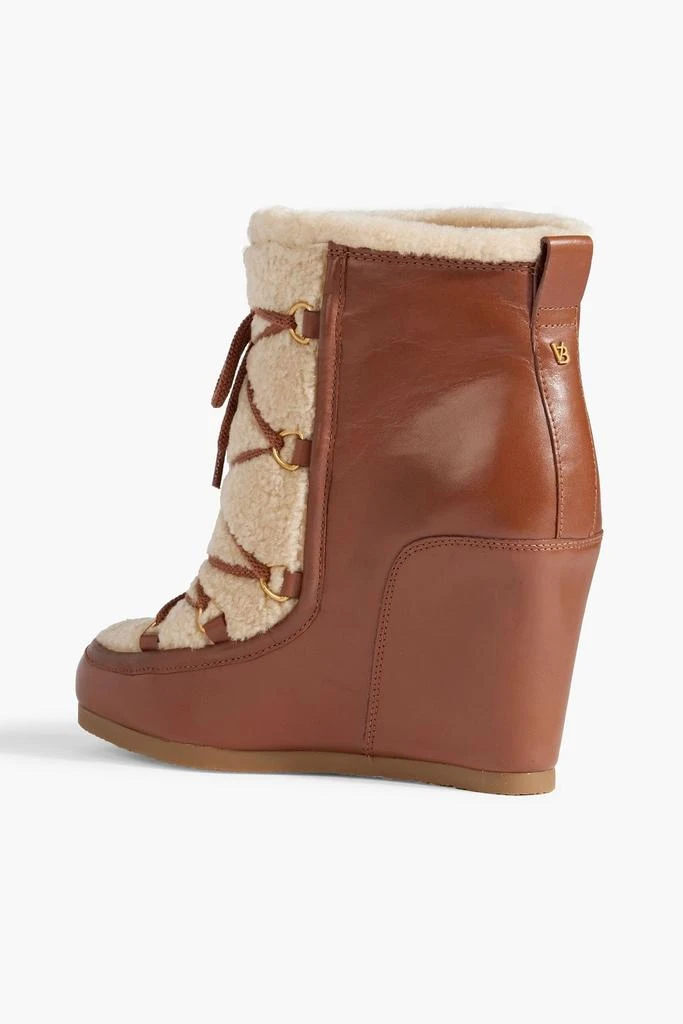VERONICA BEARD Elfred leather and shearling wedge boots 3
