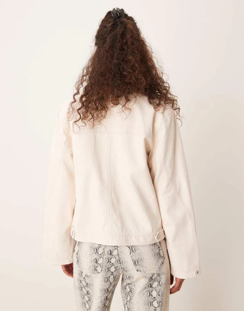 Free People Free People blair faux suede jacket in sea salt 4