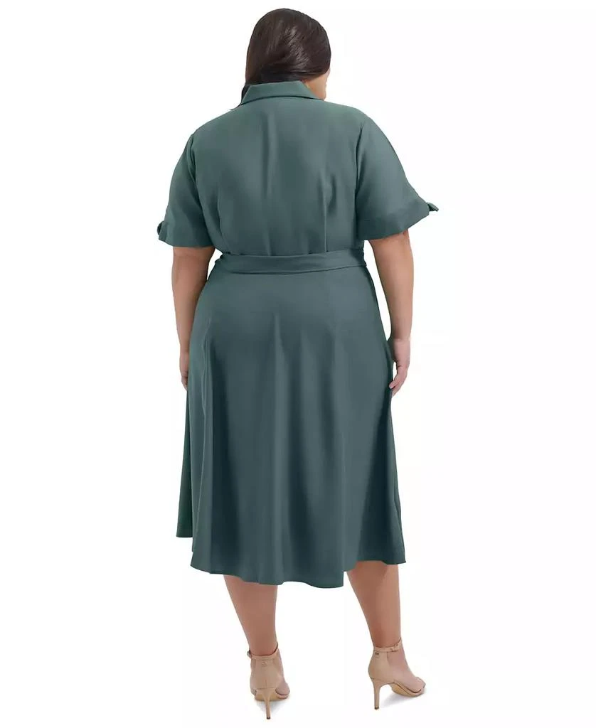 Calvin Klein Plus Size Tie-Sleeve Shirtdress 2
