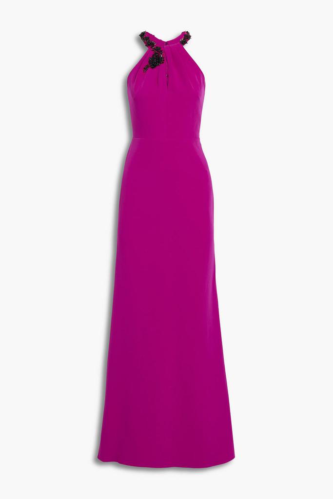 MARCHESA Embellished crepe gown