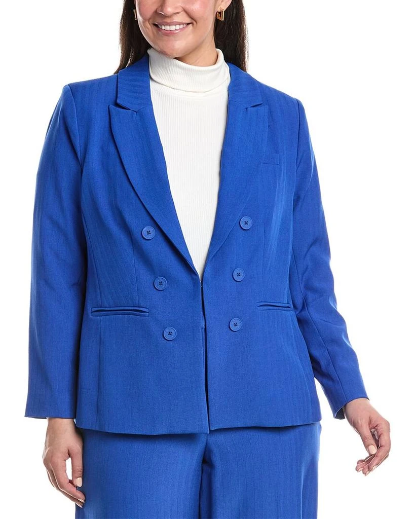 Tahari Plus Solid Blazer